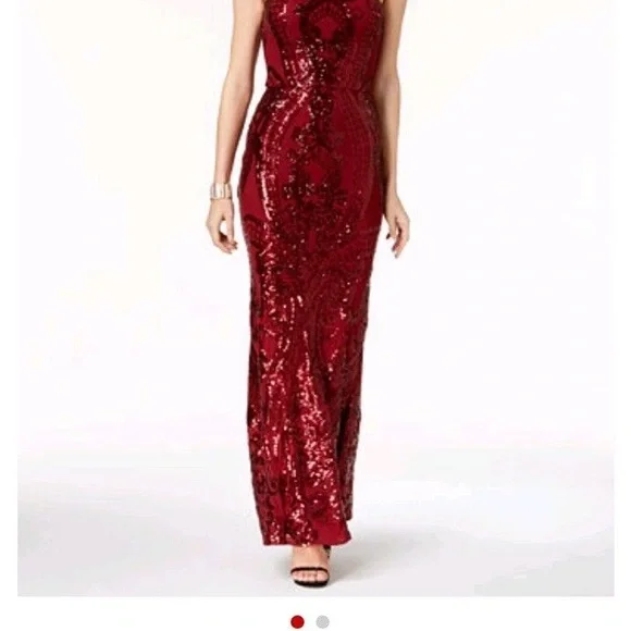 open lace back dress Ball Gown Red Sequin Lace Tulle Hi-Low Wedding Flower Girl Dress main image 1